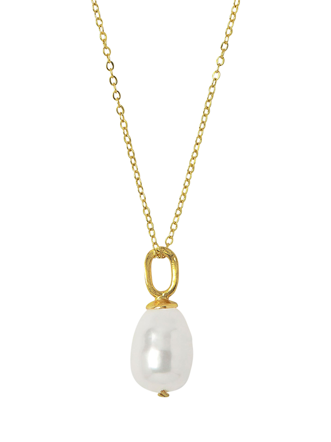 Product image 1 of 4, which shows Ottoman Hands Ava Pearl Pendant Necklace, Gold