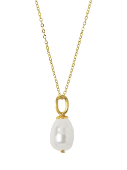 Ottoman Hands Ava Pearl Pendant Necklace, Gold, Gold