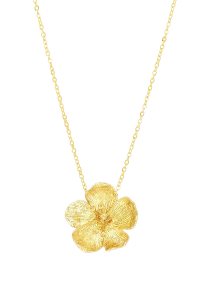 Ottoman Hands Buttercup Flower Necklace, Gold, Gold