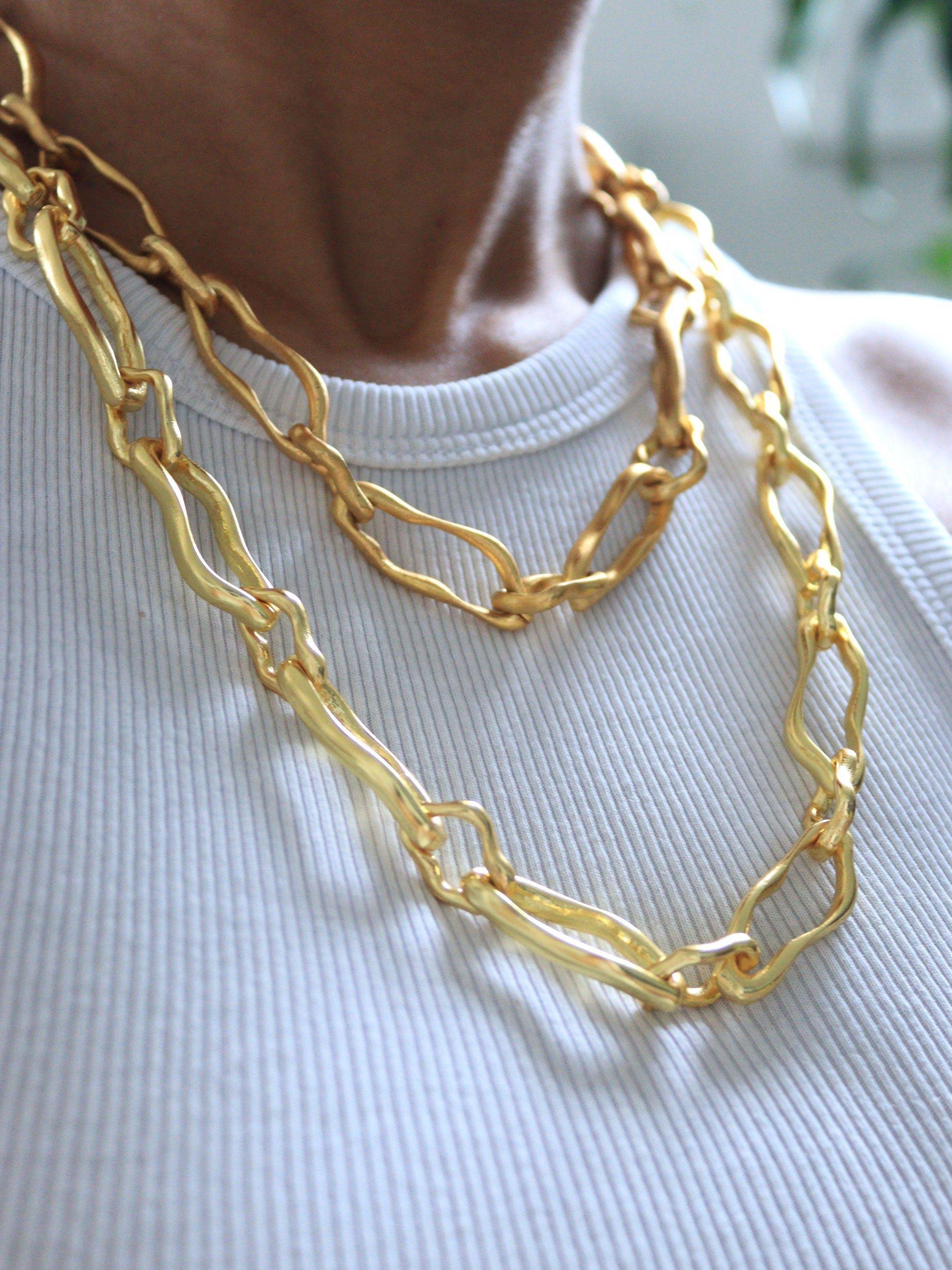 Product image 4 of 6, which shows Ottoman Hands Etta Link Chain Necklace, Gold