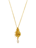 Ottoman Hands Kai Seashell Pearl Pendant Necklace, Gold