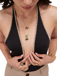 Ottoman Hands Alessa Labradorite Pendant Necklace, Gold