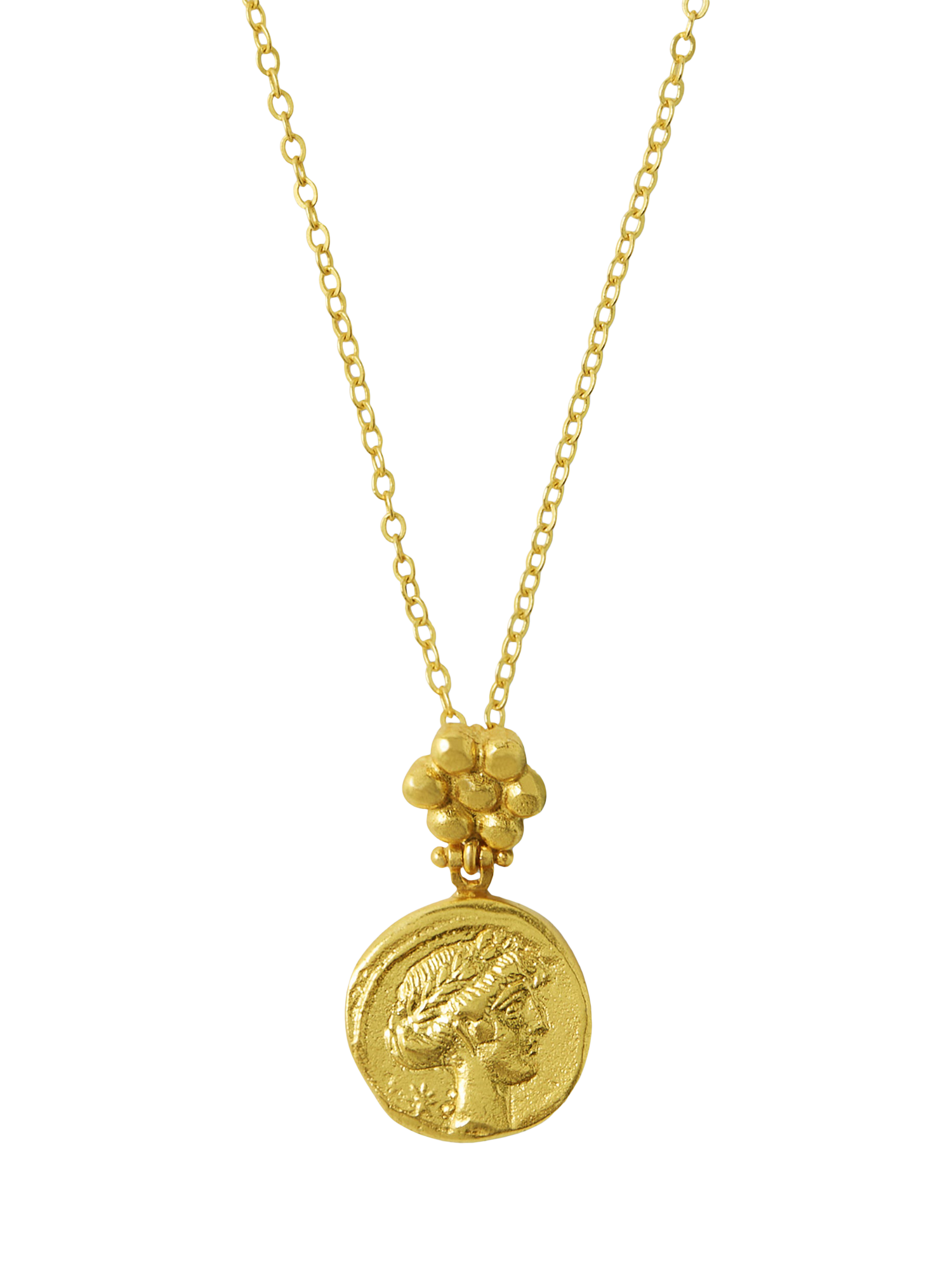 Product image 1 of 4, which shows Ottoman Hands Demeter Goddess Necklace, Gold