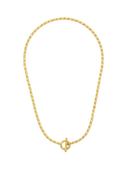 Ottoman Hands Thea Snake Chain T-Bar Necklace, Gold, Gold