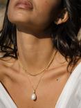 Ottoman Hands Thea Snake Chain T-Bar Necklace, Gold