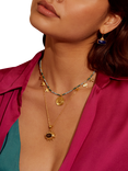 Ottoman Hands Zand Semi Precious Labradorite Necklace, Gold