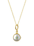 Ottoman Hands Amalfi Pearl and Turquoise Pendant Necklace, Gold