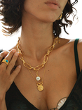 Ottoman Hands Amalfi Pearl and Turquoise Pendant Necklace, Gold