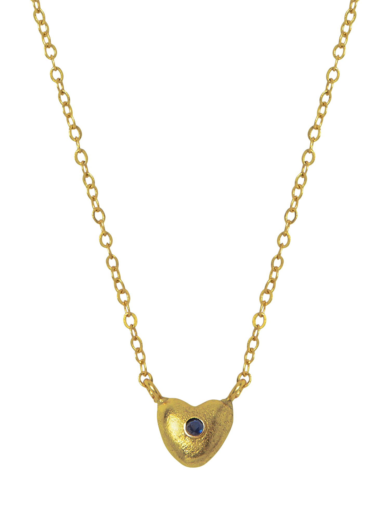 Product image 1 of 4, which shows Ottoman Hands Marina Petite Crystal Heart Necklace, Gold