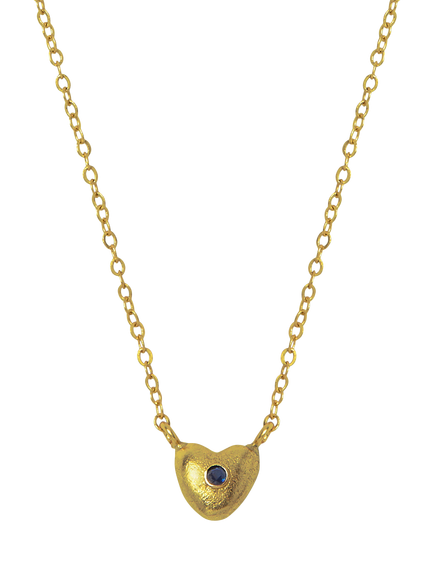 Ottoman Hands Marina Petite Crystal Heart Necklace, Gold, Gold