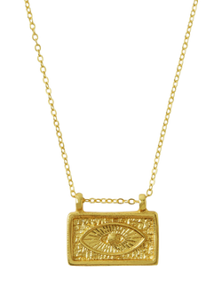 Ottoman Hands Arden Evil Eye Necklace, Gold, Gold