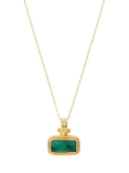 Ottoman Hands Noa Semi Precious Emerald Pendant Necklace, Gold