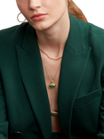 Ottoman Hands Noa Semi Precious Emerald Pendant Necklace, Gold