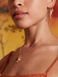 Ottoman Hands Esther Semi Precious Ruby Pendant Necklace, Gold