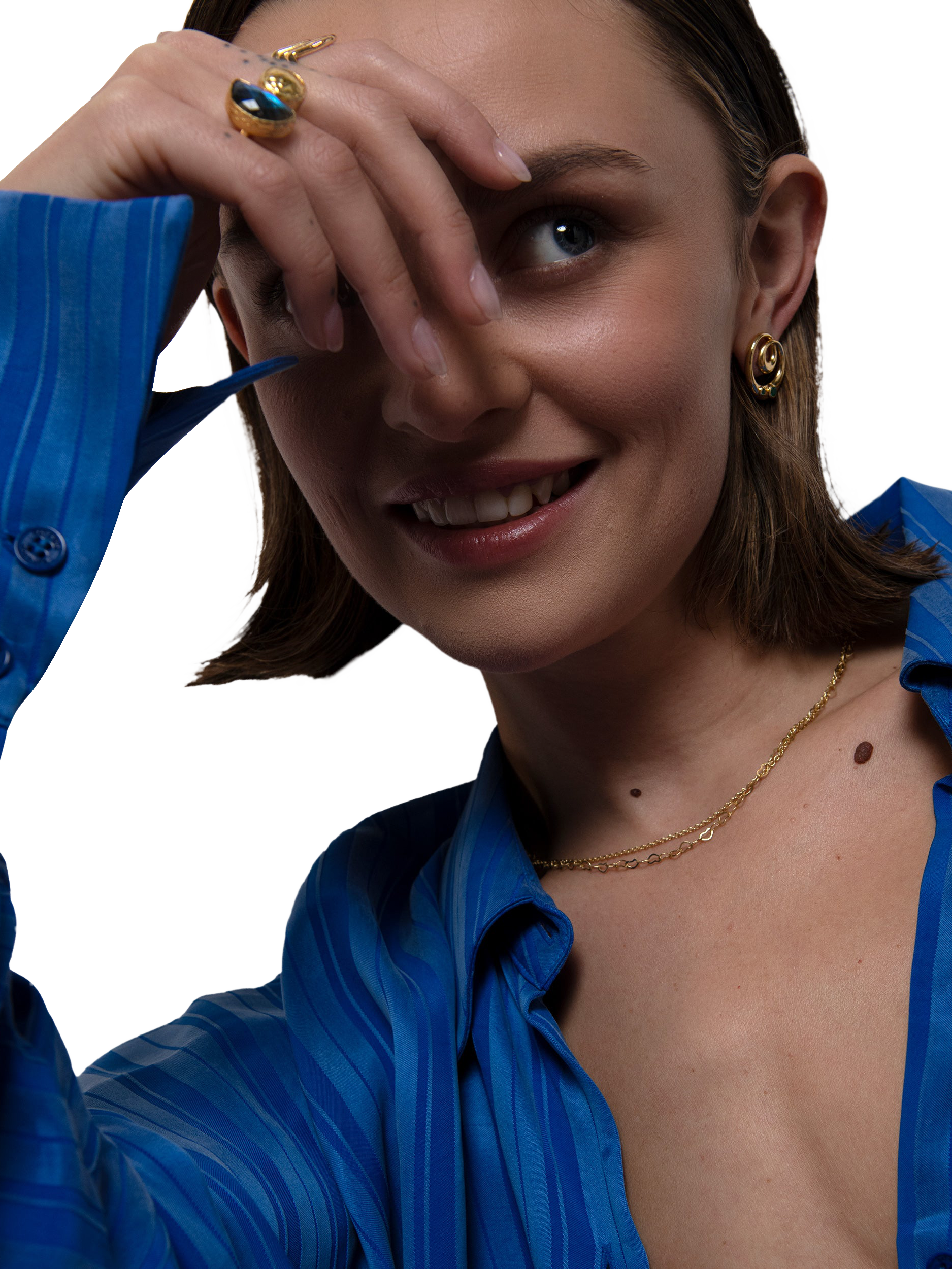 Product image 4 of 7, which shows Ottoman Hands Essential Heart Chain Necklace, Gold