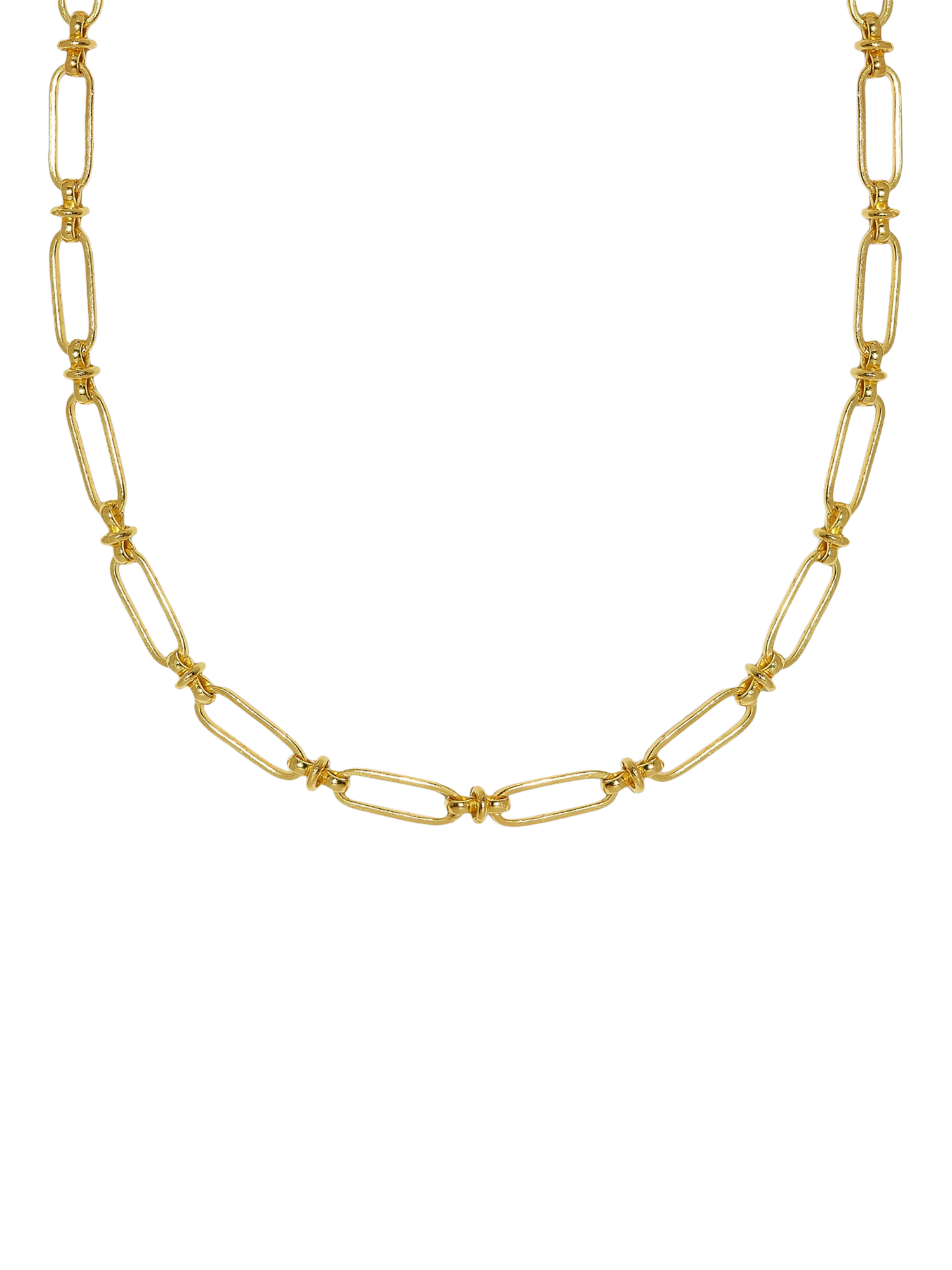 Product image 1 of 6, which shows Ottoman Hands Essential Charm Link Chain Necklace, Gold