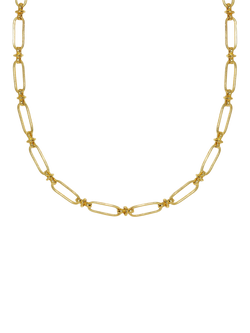 Ottoman Hands Essential Charm Link Chain Necklace, Gold, Gold