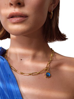 Ottoman Hands Essential Charm Link Chain Necklace, Gold - view 2, Gold