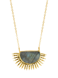 Ottoman Hands Semi Precious Sunrise Necklace, Gold