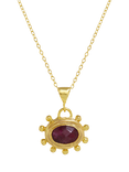 Ottoman Hands Zand Ruby Pendant Necklace, Gold