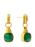 Ottoman Hands Eleanor Semi Precious Emerald Stud Earrings, Gold
