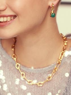 Ottoman Hands Eleanor Semi Precious Emerald Stud Earrings, Gold - view 2, Gold