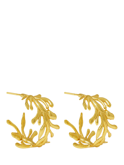 Ottoman Hands Zephyr Coral Hoop Earrings, Gold, Gold