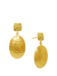 Ottoman Hands Desiree Hammered Drop Stud Earrings, Gold
