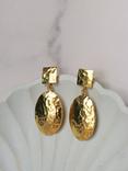 Ottoman Hands Desiree Hammered Drop Stud Earrings, Gold
