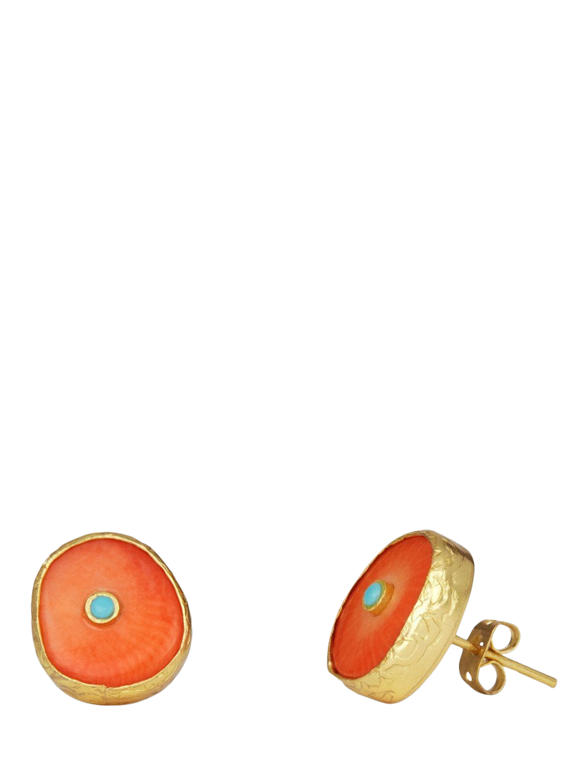 Product image 1 of 4, which shows Ottoman Hands Amalfi Stud Earrings, Gold