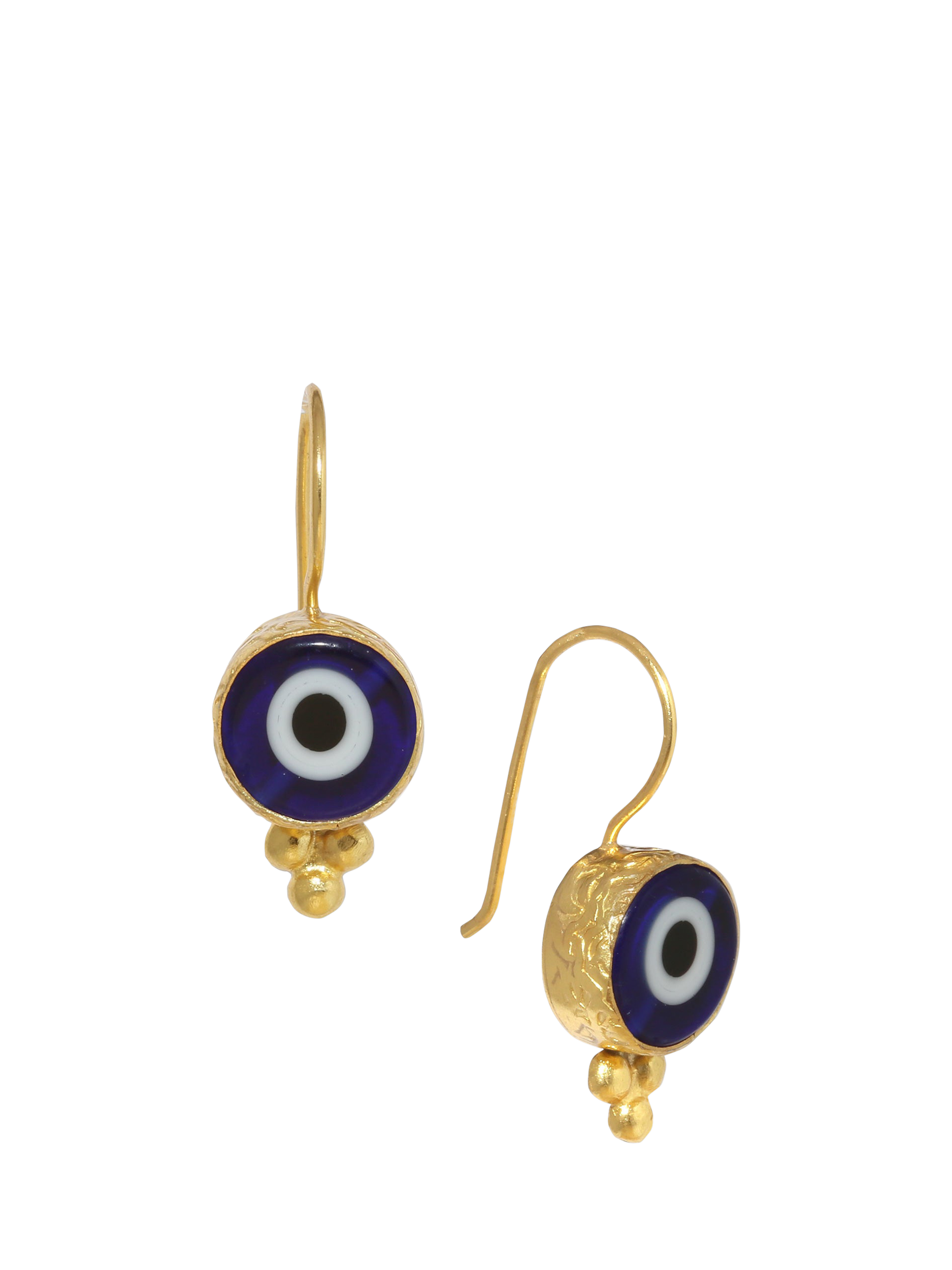 Product image 1 of 5, which shows Ottoman Hands Lina Evil Eye Drop Earrings, Gold