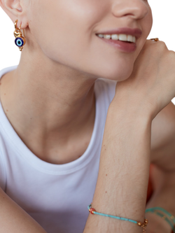 Ottoman Hands Lina Evil Eye Drop Earrings, Gold - view 2, Gold