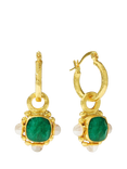 Ottoman Hands Esther Emerald Hoop Earrings, Gold