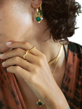Ottoman Hands Esther Emerald Hoop Earrings, Gold