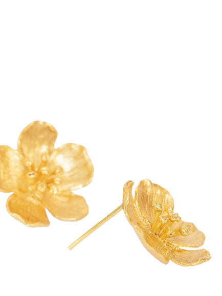 Ottoman Hands Buttercup Stud Earrings, Gold - view 2, Gold
