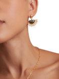Ottoman Hands Sunrise Stud Earrings, Gold
