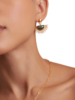 Ottoman Hands Sunrise Stud Earrings, Gold - view 2, Gold