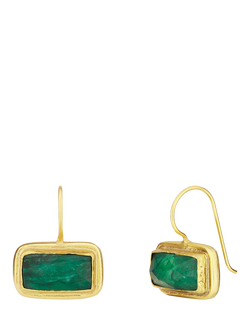 Ottoman Hands Noa Emerald Drop Earrings, Gold, Gold