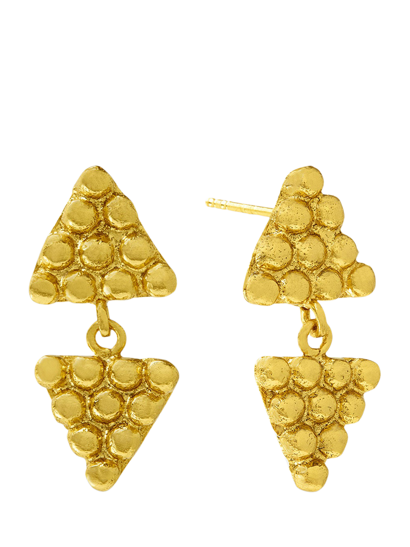 Product image 1 of 4, which shows Ottoman Hands Azar Beaded Drop Earrings, Gold