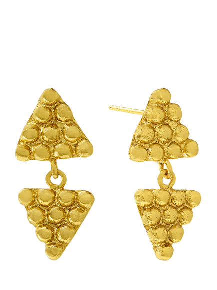 Ottoman Hands Azar Beaded Drop Earrings, Gold, Gold