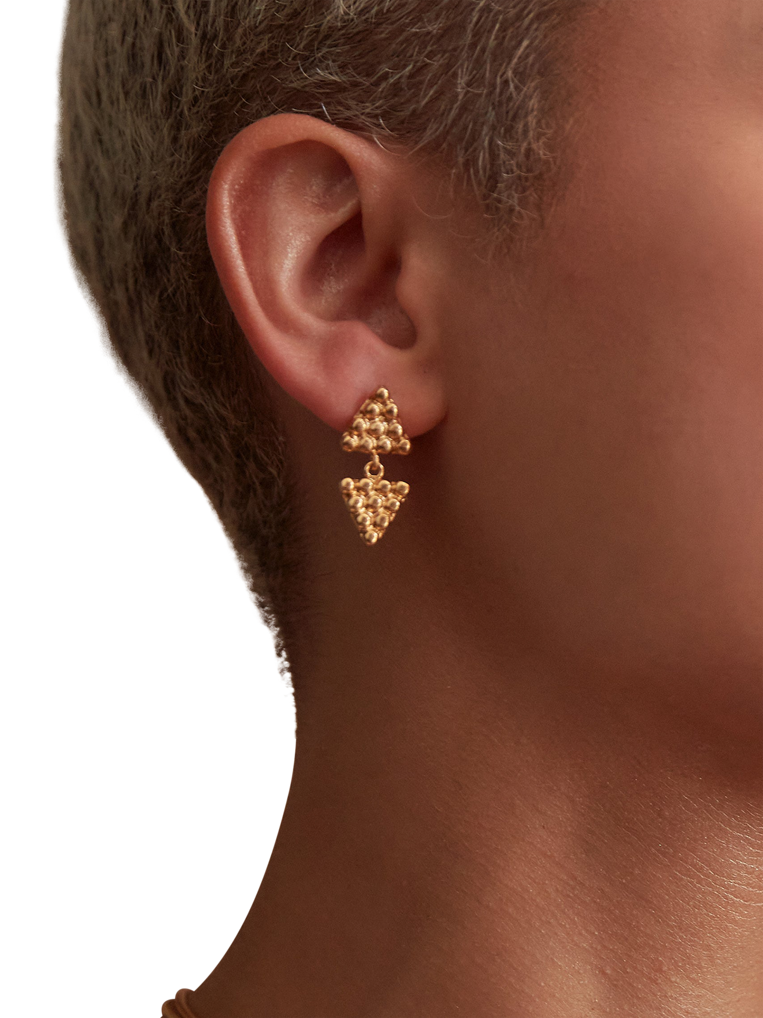 Product image 2 of 4, which shows Ottoman Hands Azar Beaded Drop Earrings, Gold