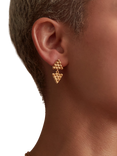 Ottoman Hands Azar Beaded Drop Earrings, Gold
