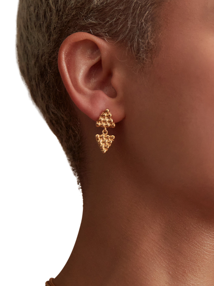 Ottoman Hands Azar Beaded Drop Earrings, Gold - view 2, Gold