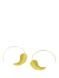 Ottoman Hands Feather Hoop Earrings, Gold