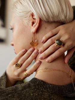 Ottoman Hands Selma Drop Earrings, Gold - view 2, Gold