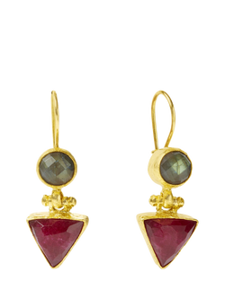 Ottoman Hands Hydra Drop Earrings, Gold, Gold