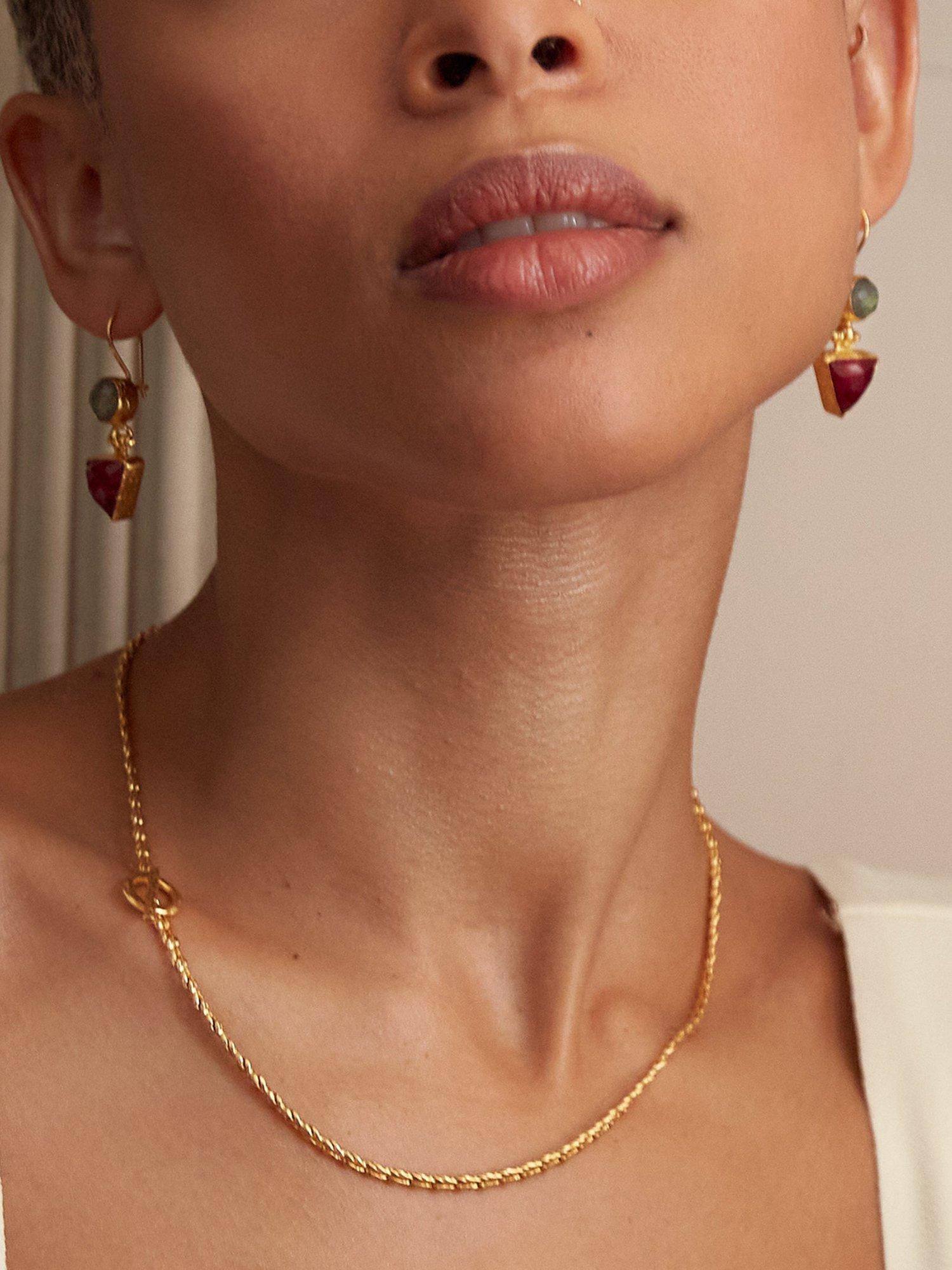 Product image 2 of 4, which shows Ottoman Hands Hydra Drop Earrings, Gold