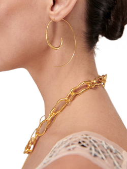 Ottoman Hands Aegina Hoop Earrings, Gold - view 2, Gold