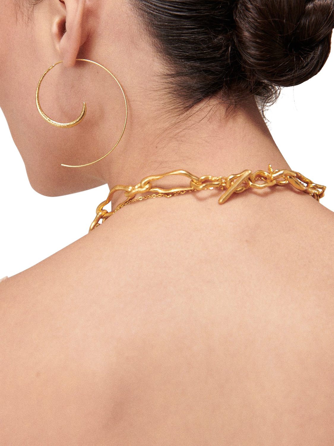 Product image 3 of 7, which shows Ottoman Hands Aegina Hoop Earrings, Gold