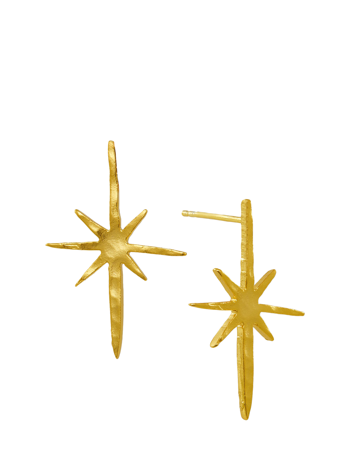Product image 1 of 6, which shows Ottoman Hands Northern Star Stud Earrings, Gold